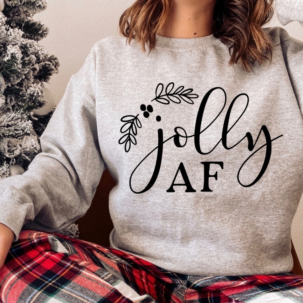 Jolly AF Crew Neck Long Sleeve Sweatshirt